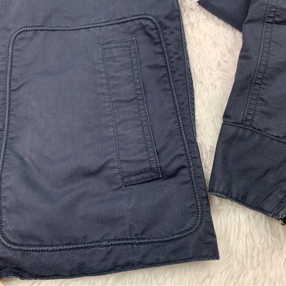 Fossil men reversible mock neck plaid jacket full zip navy blue pockets - Picture 4 of 12